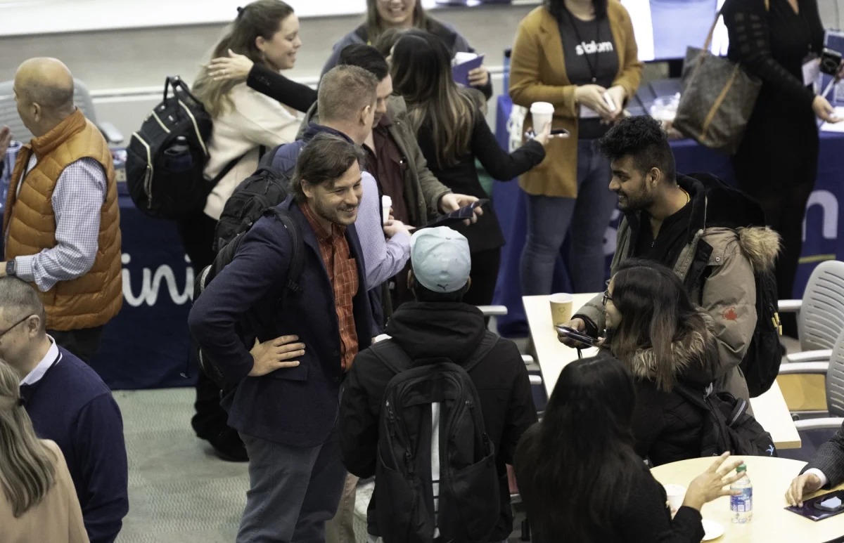 UConn Supply Chain students making network connections.